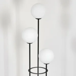 hofstein Gastor Lampadaire 30 cm Bois foncé, Noir, 3 lumières* Lampes Modernes