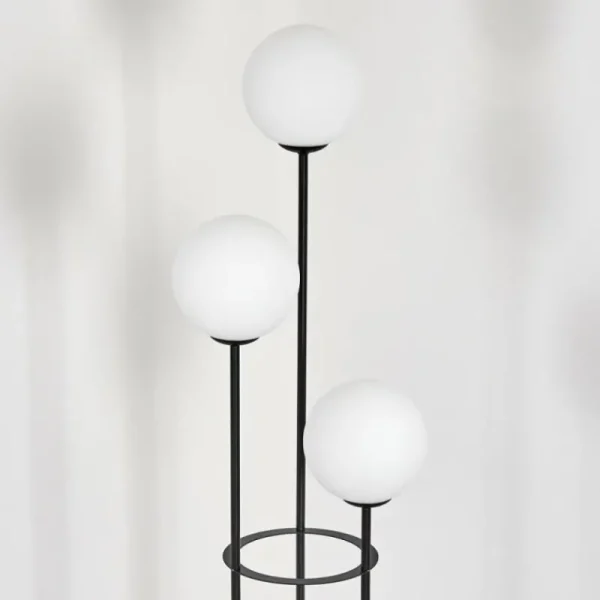 hofstein Gastor Lampadaire 30 cm Bois foncé, Noir, 3 lumières* Lampes Modernes