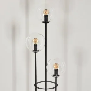 hofstein Gastor Lampadaire 30 cm Bois foncé, Noir, 3 lumières* Lampes Modernes