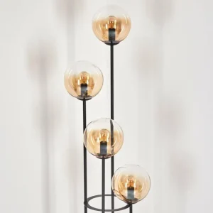 hofstein Gastor Lampadaire 30 cm Bois foncé, Noir, 4 lumières* Lampes Modernes