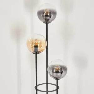 hofstein Gastor Lampadaire 25 cm Bois clair, Noir, 3 lumières* Lampes Modernes