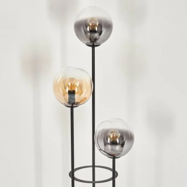 hofstein Gastor Lampadaire 25 cm Bois clair, Noir, 3 lumières* Lampes Modernes