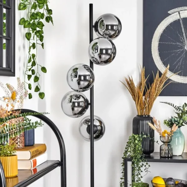 hofstein Gastor Lampadaire 33 cm Chrome, Fumé, 5 lumières* Lampes Modernes