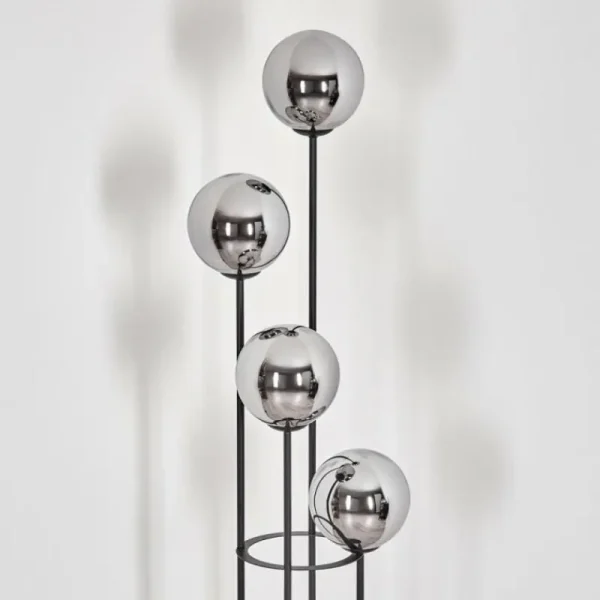 hofstein Gastor Lampadaire 30 cm Chrome, Fumé, 4 lumières* Lampes Modernes