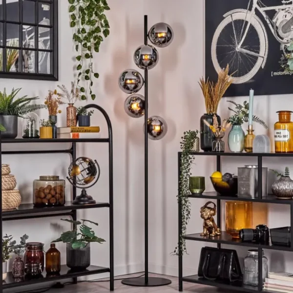 hofstein Gastor Lampadaire 33 cm Chrome, Fumé, 5 lumières* Lampes Modernes