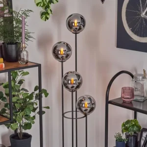 hofstein Gastor Lampadaire 30 cm Chrome, Fumé, 4 lumières* Lampes Modernes