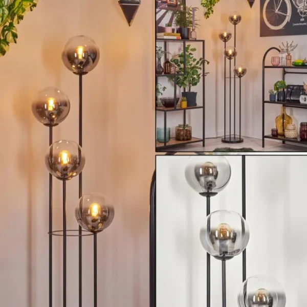 hofstein Gastor Lampadaire 30 cm Clair, Fumé, 4 lumières* Lampes Modernes
