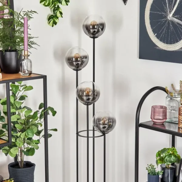 hofstein Gastor Lampadaire 30 cm Clair, Fumé, 4 lumières* Lampes Modernes