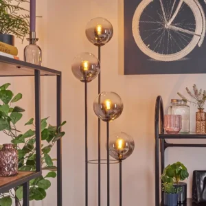 hofstein Gastor Lampadaire 30 cm Clair, Fumé, 4 lumières* Lampes Modernes