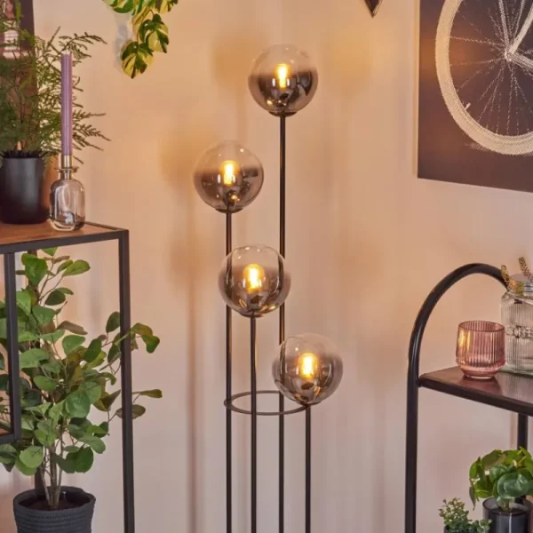 hofstein Gastor Lampadaire 30 cm Clair, Fumé, 4 lumières* Lampes Modernes