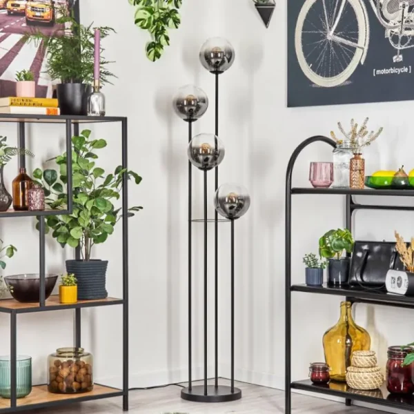 hofstein Gastor Lampadaire 30 cm Clair, Fumé, 4 lumières* Lampes Modernes