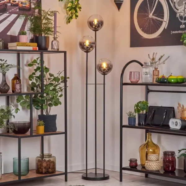 hofstein Gastor Lampadaire 30 cm Noir, 3 lumières* Lampes Modernes