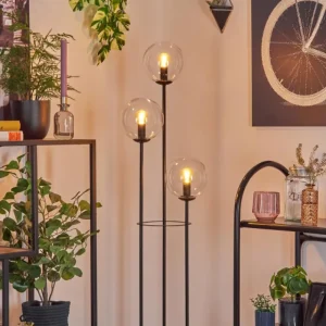 hofstein Gastor Lampadaire 30 cm Noir, 3 lumières* Lampes En Verre