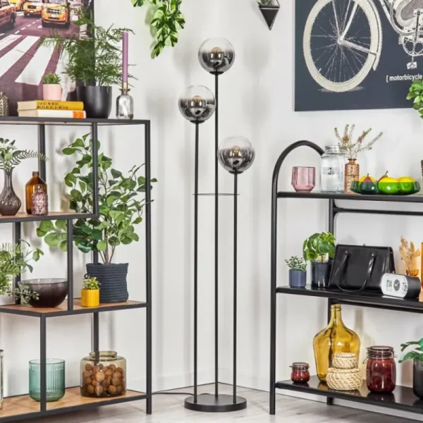 hofstein Gastor Lampadaire 30 cm Noir, 3 lumières* Lampes Modernes