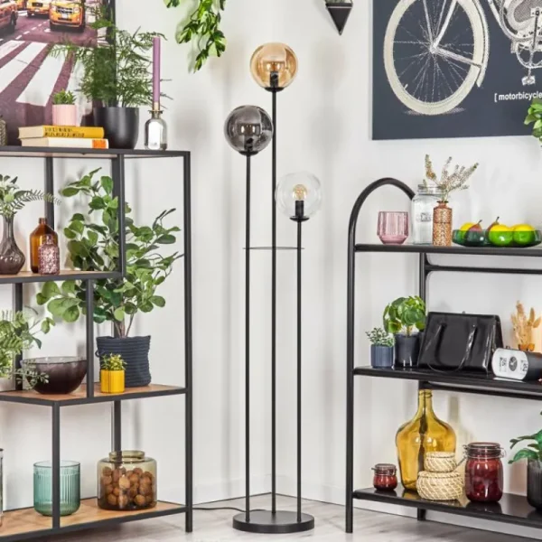 hofstein Gastor Lampadaire 30 cm Noir, 3 lumières* Lampes Modernes