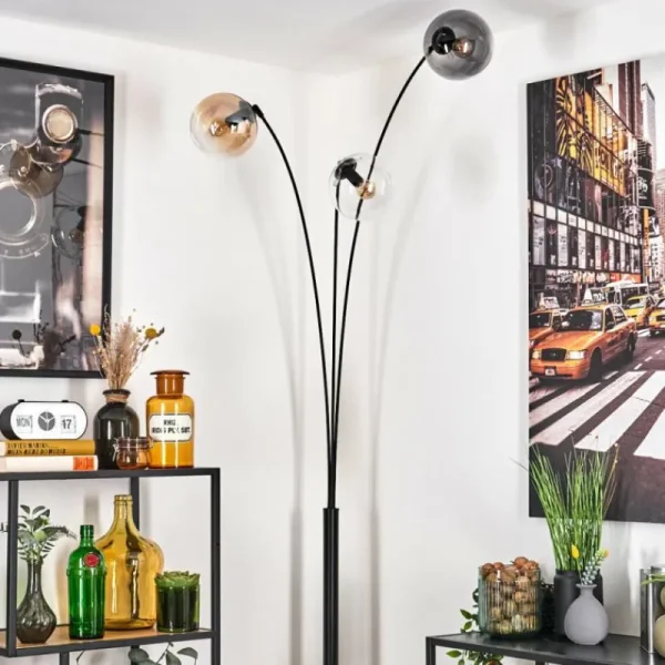hofstein Gastor Lampadaire Ambre, Clair, Fumé, 3 lumières* Lampes Modernes