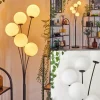 hofstein Gastor Lampadaire Blanc, 5 lumières* Lampes En Verre
