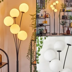 hofstein Gastor Lampadaire Blanc, 5 lumières* Lampes En Verre