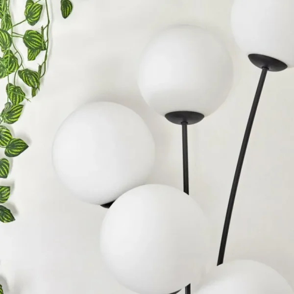 hofstein Gastor Lampadaire Blanc, 5 lumières* Lampes En Verre