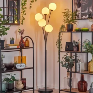 hofstein Gastor Lampadaire Blanc, 5 lumières* Lampes En Verre