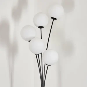 hofstein Gastor Lampadaire Blanc, 5 lumières* Lampes En Verre