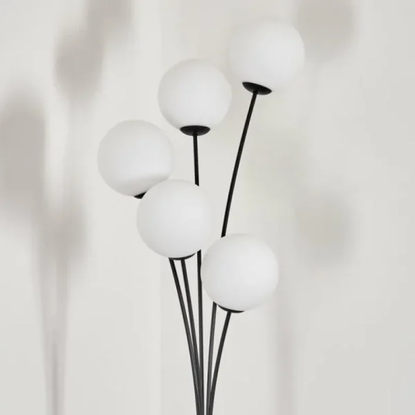 hofstein Gastor Lampadaire Blanc, 5 lumières* Lampes En Verre