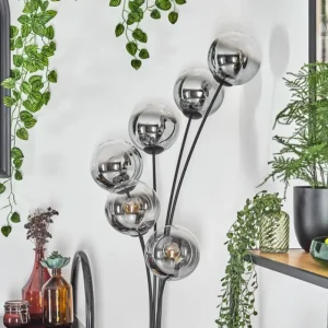 hofstein Gastor Lampadaire Chrome, Clair, Fumé, 6 lumières* Lampes Modernes
