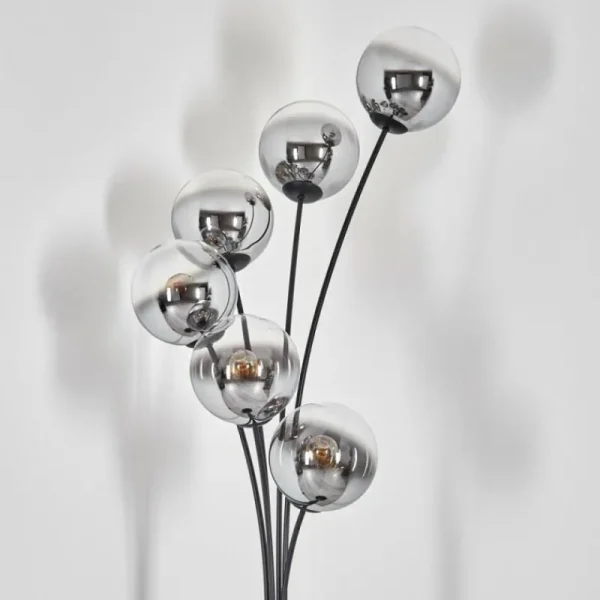 hofstein Gastor Lampadaire Chrome, Clair, Fumé, 6 lumières* Lampes Modernes