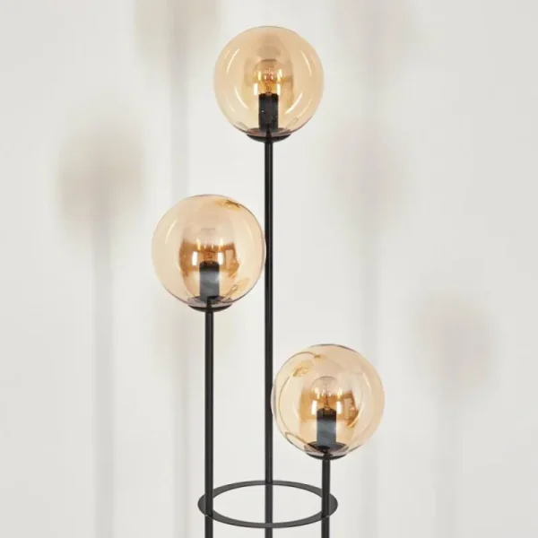hofstein Gastor Lampadaire Noir, 3 lumières* Lampes En Verre