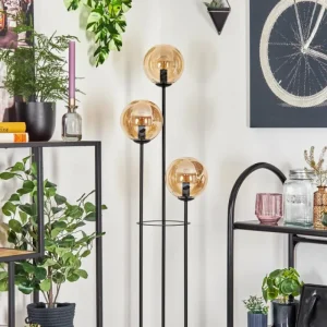 hofstein Gastor Lampadaire Noir, 3 lumières* Lampes En Verre