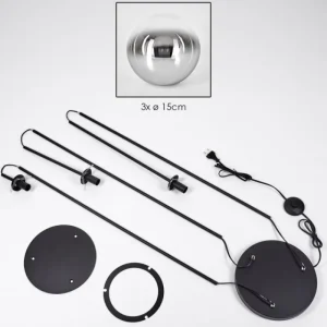 hofstein Gastor Lampadaire Noir, 3 lumières* Lampes Modernes
