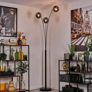 hofstein Gastor Lampadaire Noir, 3 lumières* Lampes Modernes