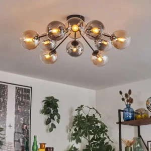 hofstein Gastor Plafonnier 83 cm Ambre, Clair, Fumé, 10 lumières* Lampes Modernes