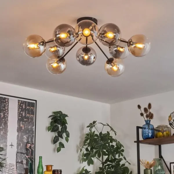 hofstein Gastor Plafonnier 83 cm Ambre, Clair, Fumé, 10 lumières* Lampes Modernes
