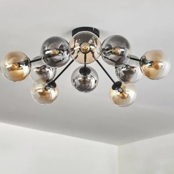 hofstein Gastor Plafonnier 83 cm Ambre, Clair, Fumé, 10 lumières* Lampes Modernes