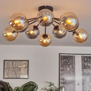 hofstein Gastor Plafonnier 83 cm Ambre, Fumé, 10 lumières* Lampes Modernes