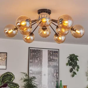 hofstein Gastor Plafonnier 91 cm Ambre, 12 lumières* Lampes En Verre