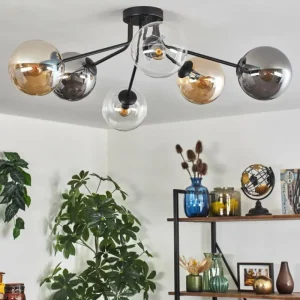 hofstein Gastor Plafonnier 74 cm Ambre, Clair, Fumé, 6 lumières* Lampes Modernes