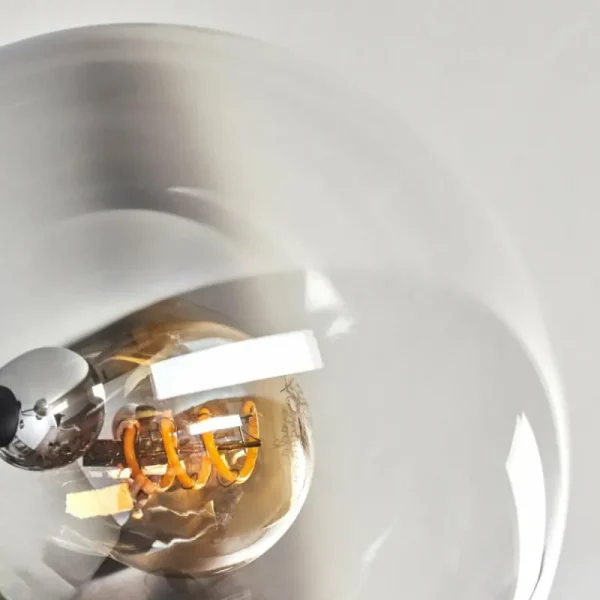 hofstein Gastor Plafonnier 74 cm Chrome, Clair, Fumé, 6 lumières* Lampes Modernes