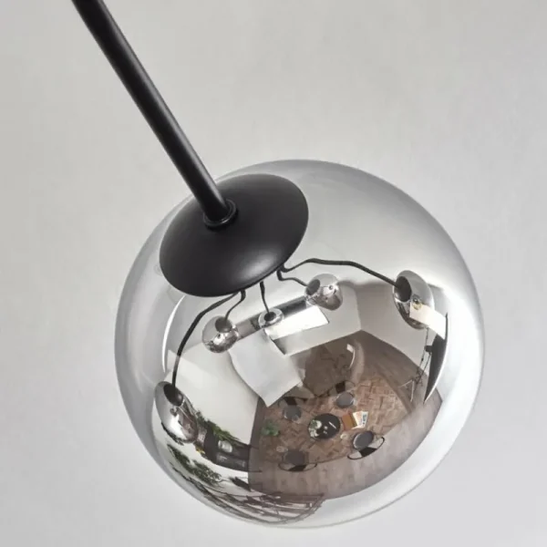 hofstein Gastor Plafonnier 74 cm Chrome, Clair, Fumé, 6 lumières* Lampes Modernes