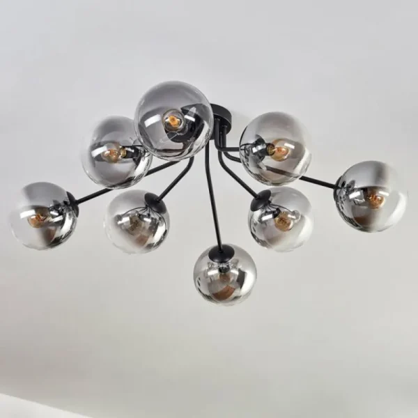 hofstein Gastor Plafonnier 87 cm Clair, Fumé, 8 lumières* Lampes Modernes