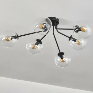 hofstein Gastor Plafonnier 74 cm Clair, 6 lumières* Lampes En Verre