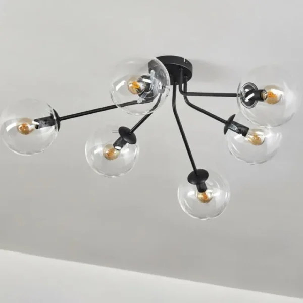 hofstein Gastor Plafonnier 74 cm Clair, 6 lumières* Lampes En Verre
