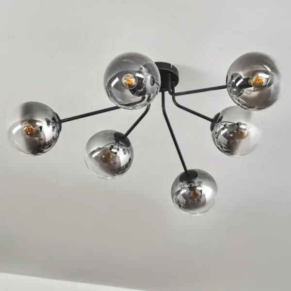 hofstein Gastor Plafonnier 74 cm Clair, Fumé, 6 lumières* Lampes Modernes