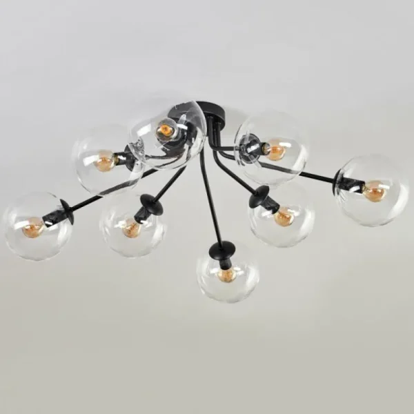 hofstein Gastor Plafonnier 87 cm Clair, 8 lumières* Lampes En Verre