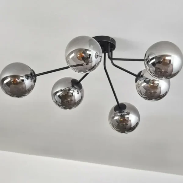 hofstein Gastor Plafonnier 74 cm Fumé, 6 lumières* Lampes Modernes