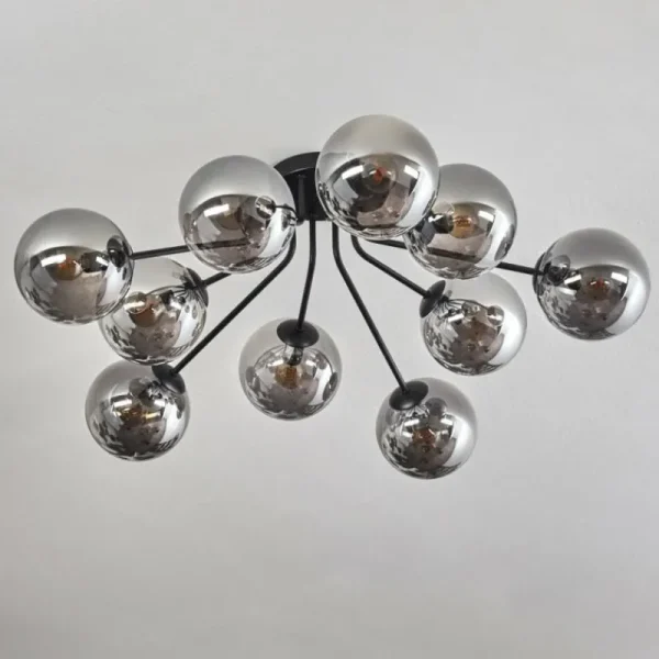 hofstein Gastor Plafonnier 83 cm Fumé, 10 lumières* Lampes Modernes