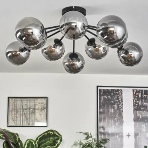 hofstein Gastor Plafonnier 83 cm Fumé, 10 lumières* Lampes Modernes