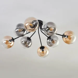hofstein Gastor Plafonnier 87 cm Noir, 8 lumières* Lampes Modernes