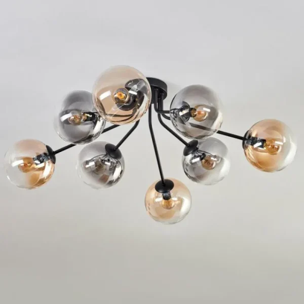 hofstein Gastor Plafonnier 87 cm Noir, 8 lumières* Lampes Modernes